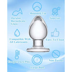 Huge Glass Anal Butt Plug Glass Trainer With Large Base - Glass Ball 2.56 Inch Diameter Butt Plug - Clear Anal Toys G Spot Stimulation Prostate Massager For Men Women Advanced