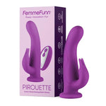 Pirouette Suction-Based 360° Rotating Rabbit Vibrator For Women - G Spot Vibrator With Remote, 8 Vibration Modes & Boost Mode - 100% Waterproof Adult Sex Toys For Couples (Purple)