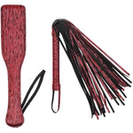 12.6In Spanking Paddle And 17.7In Bondage Flogger For Adult Bdsm Sex Toys Set