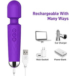 Rechargeable Personal Wand Massager + 17.3 Inch Long Realistic Huge Thick Dildo