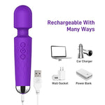 Rechargeable Personal Wand Massager + Realistic Double-Ended Dildo