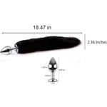 Anal Plug With Sexy Tail For Cosplay, Adult Sex Toys Of Stainless Steel Anal Plug (Black, Medium)