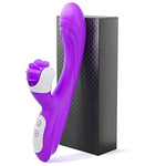 2In1 G Spot Vibrator Sex Toys For Women And Couple, Thrusting Body-Safe Silicone Vibrator Rabbit With 9 Rotating & 9 Vibrating Modes, Waterproof Realistic Dildo For Clitoral Stimulation (M) (M)