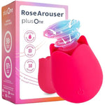 Rose Toy Vibrator For Women, Clitoral Stimulator Made Of Body-Safe Silicone, Waterproof, Usb Rechargeable And 10 Pulsing Settings, Red