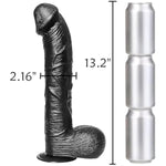 13Inch Big Black Dildo, Realistic Giant Dildos For G-Spot Stimulation Orgasm, Thick Wide Anal Dildo Black Big Penis With Suction Cup For Adult Sex Toy Men Women Couple