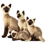 Cute Simulation Siamese Cat Plush Toy Realistic Lifelike Siamese Cat Kitty Stuffed Animals Model Doll Gift Collection For Kids