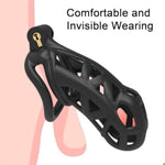 Chastity Cage 2.0 Male Chastity Cage Maxi Chastity Device Resin Cock Cage, Male Chastity Device With 4 Rings, Penis Bondage Exercise Male Sex Toy Penis Lightweight Chastity Cage For Man (Maxi)