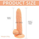 8 Inch Silicone Realistic Mini Dildo, Beginner Anal Plug,Corn Shape Penis With Strong Suction Cup For Hands-Free Play, Flexible Cock With Curved Shaft And Balls For Vaginal G-Spot And Anal Play