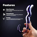 Fantasy Glass Dildo Crystal Anal Knot Dildo Clear Sex Toy, 7.1" Cute Anal Toys With Streamline Desgin For Beginners, Collectable Pleasure Wand For Women Men