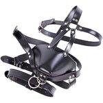 Adjustabale Leather Restraint Head Harness Maskss Breathable Mouth Ball Sm Mouth Gag Sex Toys