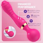 Vibrator Wand Sex Toys, Dual-Sided Vibrator With 20 Patterns & 8 Speeds Of Pleasure, Quiet Vibrators For Woman, Waterproof Wand Vibrator And Strong Vibrators (Hot Pink)