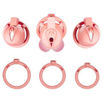 Sissy Chastity Cage Short Penis Cage With 3 Different Sized Rings Sex Toys Cock Cage With Concealed Lock And Belt For Man Penis Bondage Male Chastity Device Made Of Lightweight Resin (A,Pink)