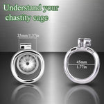Male Chastity Cage, Metal Flat Chastity Device, With Breathable Design And Equipped With Soft Silicone Urinary Catheter, Can Be Worn All Day, Suitable For Male Bdsm Restraint.?45Mm Ring?
