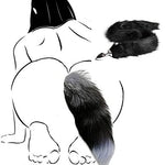 Ooiixx Sexy Fox Tail Cosplay Anal Plug Anal Butt Plug Adult Sex Toys for Women Men Couple Stainless Steel Anal Plug (31" Black)