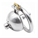 Chastity Cage With Catheter Cock Cage Removable Urethral Dilator Stainless Steel Male Chastity Device Locked Cages Sex Toy For Men (With Catheter-45Mm)