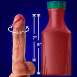 Phd Pretty Huge Dildo - 8" Perfect Fit Daddy Dick W/Real Skin Feel, Dual-Density Platinum-Cured Silicone, Body-Safe, Solid Suction Base, Harness-Compatible, For Vaginal, Anal & Pegging, W/Bag