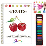 Beginner Watercolor Workbook with 12 Fruit Illustrations, Paints & Palette
