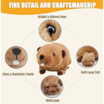 Lifelike Beaver Stuffed Animal With Big Front Teeth Animated Plush Nutria Toy Doll Super Realistic Beaver Act Like Real Excellent Gifts For Kids Birthday Party Or Stuff Collection 12 Inches (Small)