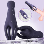 Women Clit Nipple Clamps Breast Glans Earlobe Massage Vibrator, Reduced Men Penis Sensitivity Humanoid Finger Vibrator For Self-Pleasure And Stimulation Waterproof Usb Rechargeable 10 Vibration Modes