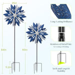 84 Inch Outdoor Metal Windmill, Kinetic Garden Sculpture for Patio & Lawn
