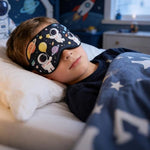 Space Astronaut Sleeping Eye Mask - Cool Galaxy Eyes Mask with Adjustable Strap, Soft Lightweight Cartoon Cute Silk Eye Cover for Night Sleep Travel Airplane Home Sleepover Party Gift Supplies