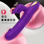 Vibrator Thrusting Dildo For Women - G Spot Vibrator Clitoral Stimulator Sex Toys Thrusting Vibrator With 9 Vibration 7 Thrust Mode, Rabbit Vibrators Female Adult Sex Toy For Women And Couple (Purple)