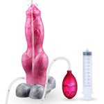 Squirting Dog Dildo 9 Inch Realistic Huge Monster Dildos With Knot And Suction Cup, Big Pink Silicone Thick Dragon Dildo Anal Toy For Women And Men