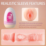 Realistic Pocket Pussy Egg Male Sex Toys, Textured Male Masturbator Stroker Portable Masturbation Adult Male Sex Toy Vagina Sleeve, Super-Stretchy Soft Compact Male Masterbator Travel Discreetly