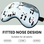 Panda Satin Sleep Eye Mask for Women, Cute Blackout Travel Blindfold