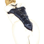 Strict Leather Armbinder Wrist Restraint Harness Fetish Kinky Leather Sex Bondage Cuffs Sex Posture Locking Kit (Bag Length:58 Cm(22.8 Inch), 176)