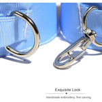 Sex Kit Nurses Restraints 7 Set Fabric Velcro Collars/Handcuffs/Ankle Cuffs/Blindfolds/Gags/Chains/Crossbuckles Bdsm Toys Gear & Accessories For Adult Couples Role Play (Pink)