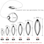 Oval Bullet Bdsm Urethral Sound Stainless Steel Penis Plug Bladder Dilators With Ring & Nylon Line Erotic Sm Sex Toys Set, Male Glans Rings Probe Tubes Plugs Dilator For Men Gay (10+12+14Mm)