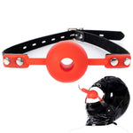 5Cm Mouth Ball Gag Breathable Gag Silicone Ball With Holes Open Mouth Ball Gag Bondage Restraint Sex Toy (Red)