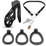 Male Chastity Device Cock Cage Set Whit Chastity Strap, Lightweight 3D Penis Cage For Men With 3 Sizes Rings, Invisible Lock Adult Abstinence Penis Exercise Bondage Belts Male Sex Toys (L)