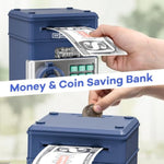 Piggy Bank Toys For Boys 6-8, Birthday Gifts For 6 7 8 10 11 12 Year Old Boys & Girls, Kids Safe Money Bank With Password, Educational Savings Toy For Kids Ages 5-12 (Navy)