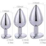 Anal Plugs Set Metal 3 Pcs Butt Plug Anal Trainer Kit Women Men Sex Toys Heart Shaped Jewelry Valentine'S/Birthday Gift For Beginners Advanced Users (Light Purple)
