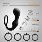 Silicone Anal Plug With Penis Ring,4 Pcs Cock Rings,Plug Beads,Anal Sex Toys For Prostate Glands,Anal Toys For Men,Women And Beginners,Anal Training For Trainer,Anal Butt For Couples,G Spot Plug Toy.
