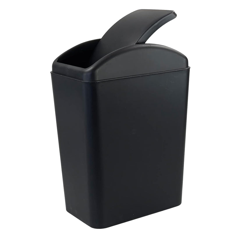 4.5 Gallon Plastic Swing-Top Trash Can, Garbage Can With Swing Lid, Balck