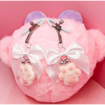 Women Cat'S Claw Nipple Clips With Bow Erotic Fetish Nipple Clamp Toys Adjustable Breast Clips Bdsm Sexual Pleasure Tools Cat Cosplay Toys Bedroom Sm Game Bdsm Bondage Kits For Couples Beginner