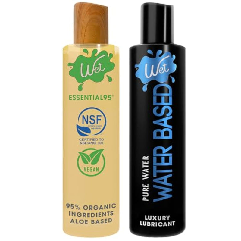Essential95 & Silver Water-Based Lubricant Duo | Aloe 4Oz, Water-Based 3.1Oz (Pack Of 2)