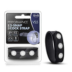 Adult Sex Toys – Performance 3-Snaps Cock Strap – Platinum-Cured Puria Silicone Adjustable Cock Ring Strap –Nickel-Free Stainless Steel – Male Penis Enhancer For Men & Couples – Black