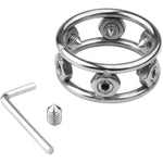 Stainless Steel Penis Ring Metal Cock Ring With 6 Adjustable Screws For Penis Restraint Punishment Stimulation Pleasure Ring For Men Bdsm Male Sex Toys (1.3 In)