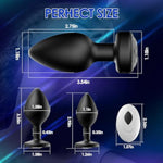 Anal Plug Sex Toys Vibrator- 3Pcs Silicone Anal Toys Butt Plug Training Kit With Remote Control 10 Frequency Vibration, Vibrating Anal Plug And Prostate Massager, Adult Sex Toys And Games Black