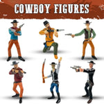 Liberty Imports 12 PCS Cowboy and Indian Figures, Mini Wild West and Native American Toy Figurines with Realistic Details, Western Cake Toppers, Party Favors for Kids