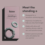 Hims Standing O Penis Rings - Silicone Cock Ring Set For Harder Erections - Skin-Safe Couples Sex Toy For Stimulation - Adjustable Pleasure Rings For Men - Penis Ring Set Of 2