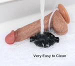 Realistic Squirting Dildo, Ejaculating Penis with Strong Suction Cup for Hands-Free Play, Sex Toy for Women, Men, Gay, Couple (M)