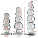 Glass Pleasure Wand Crystal Dildo Glass Dildo Butt Plug Anal Beads Anal Plug 3 Sizes Anal Sex Toy (M)