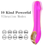 G - Spot Vibrator With 10 Vibration Modes, Rechargeable & Waterproof Silicone Adult Toy For Women, Clitoral & Vaginal Massage