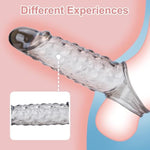 Penis Sleeve With Cock Ring Sex Toys, 8.2'' Soft Cock Sleeve, Reusable Penis Cuff Thickened Testicle Ring Male Adult Toys, Penis Extender And Penis Enlarger For Men(Black)
