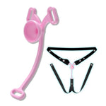 Lightweight Nylon Chastity Cage Lock With Adjustable Elastic Auxiliary Belt Inverted Chastity Clip Sex Toys & Games For Men, Gay Penis Exercise (Pink,Short)